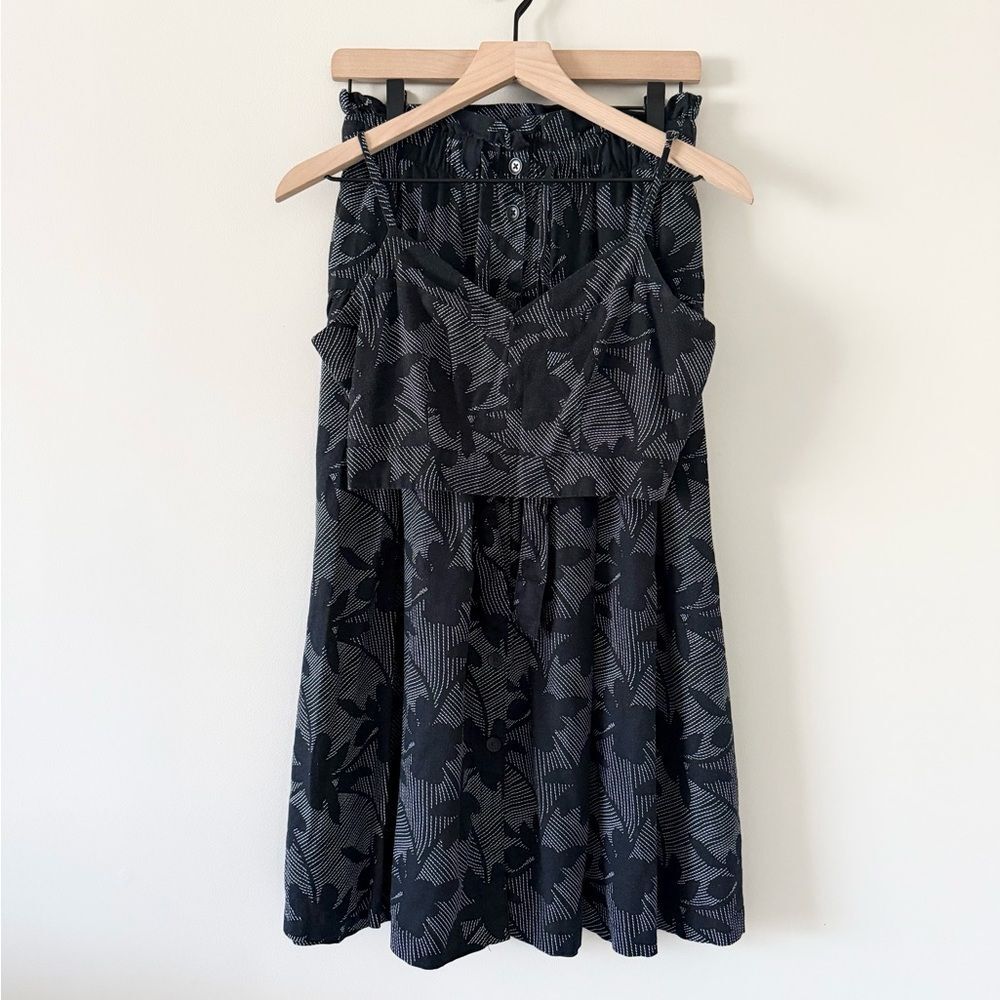Universal Thread Linen Blend Skirt Set in Black & White Size XS Skirt S Top - Picture 2 of 8
